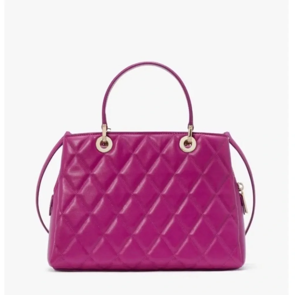 Kate Spade Baja Rose Pink Carey Quilted Sullivan Satchel Bag